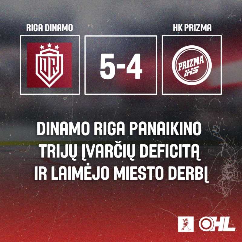 Dinamo Riga grįžo į rungtynes ir šventė pergalę